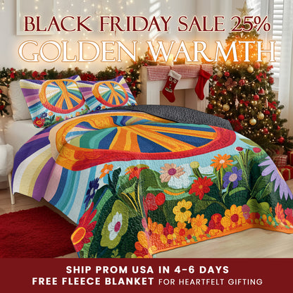 Shineful Quilt 3-Piece Set Peace Bloom