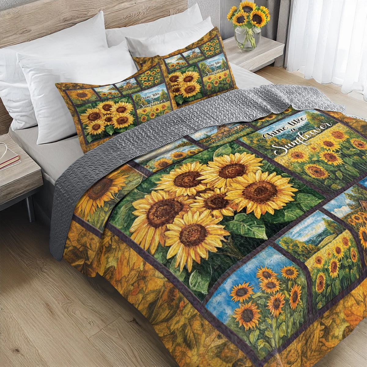 Shineful All Season Quilt 3-Piece Set - Shine Like a Sunflower