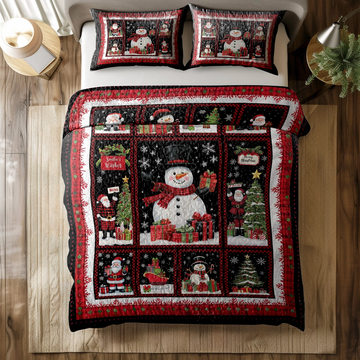 Shineful All Season Quilt 3-Piece Set - Snowman’s Holiday Cheer