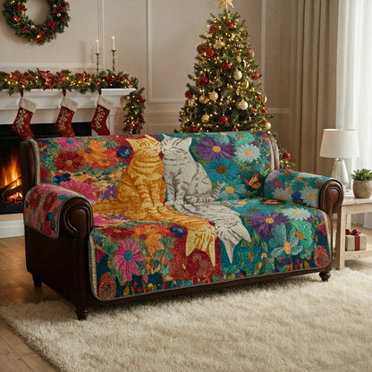 Shineful Sofa Cover Set Floral Companions Cat