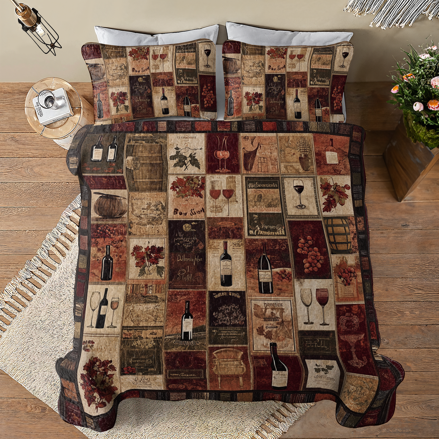 Shineful All Season Quilt 3-Piece Set Winsome Wine