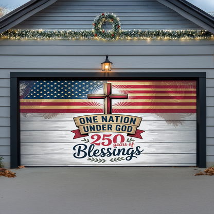 Shineful Garage Door Banner Decoration Faith Over America