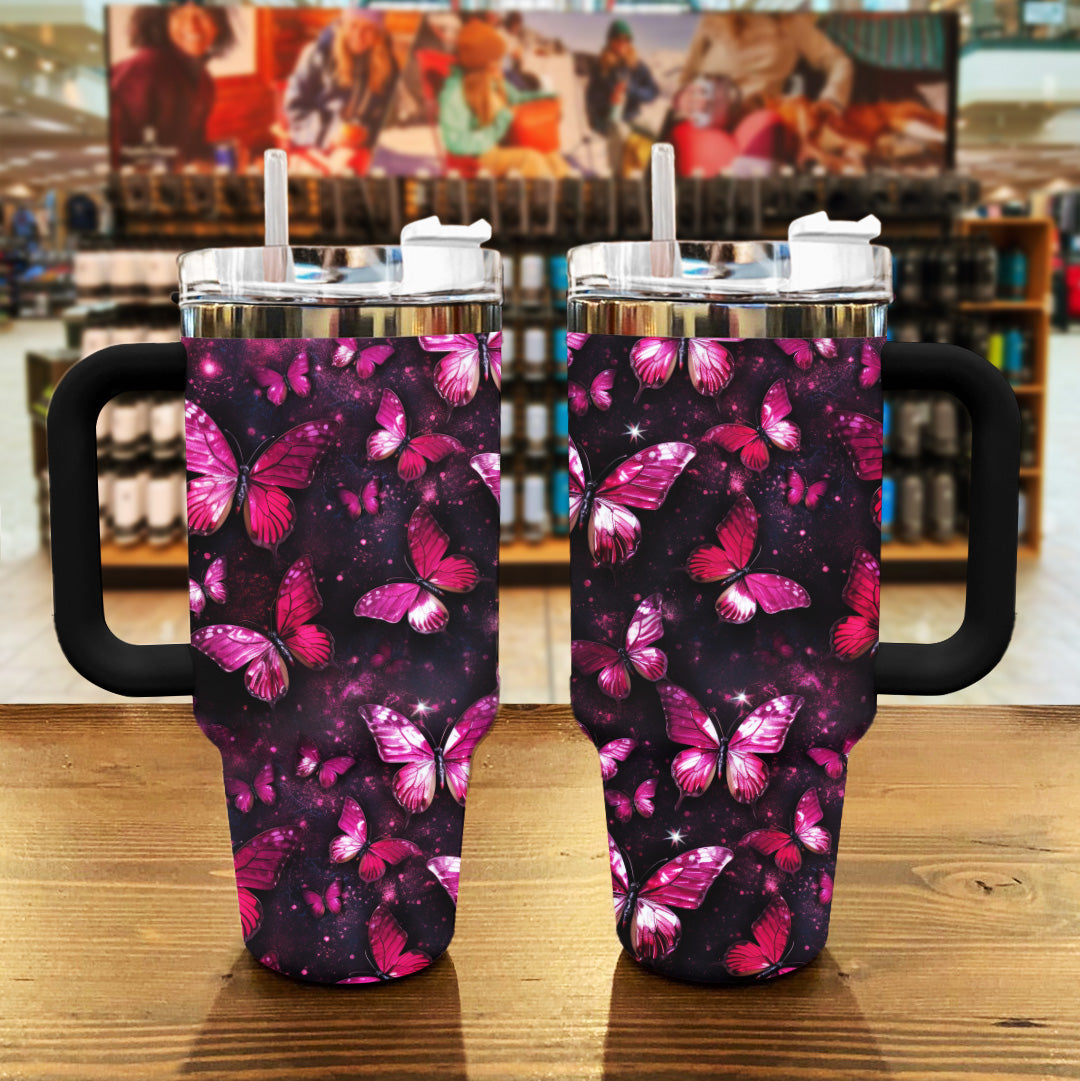 Butterfly Shineful™ Tumbler 40 Oz Charming Nl09 Black 40Oz