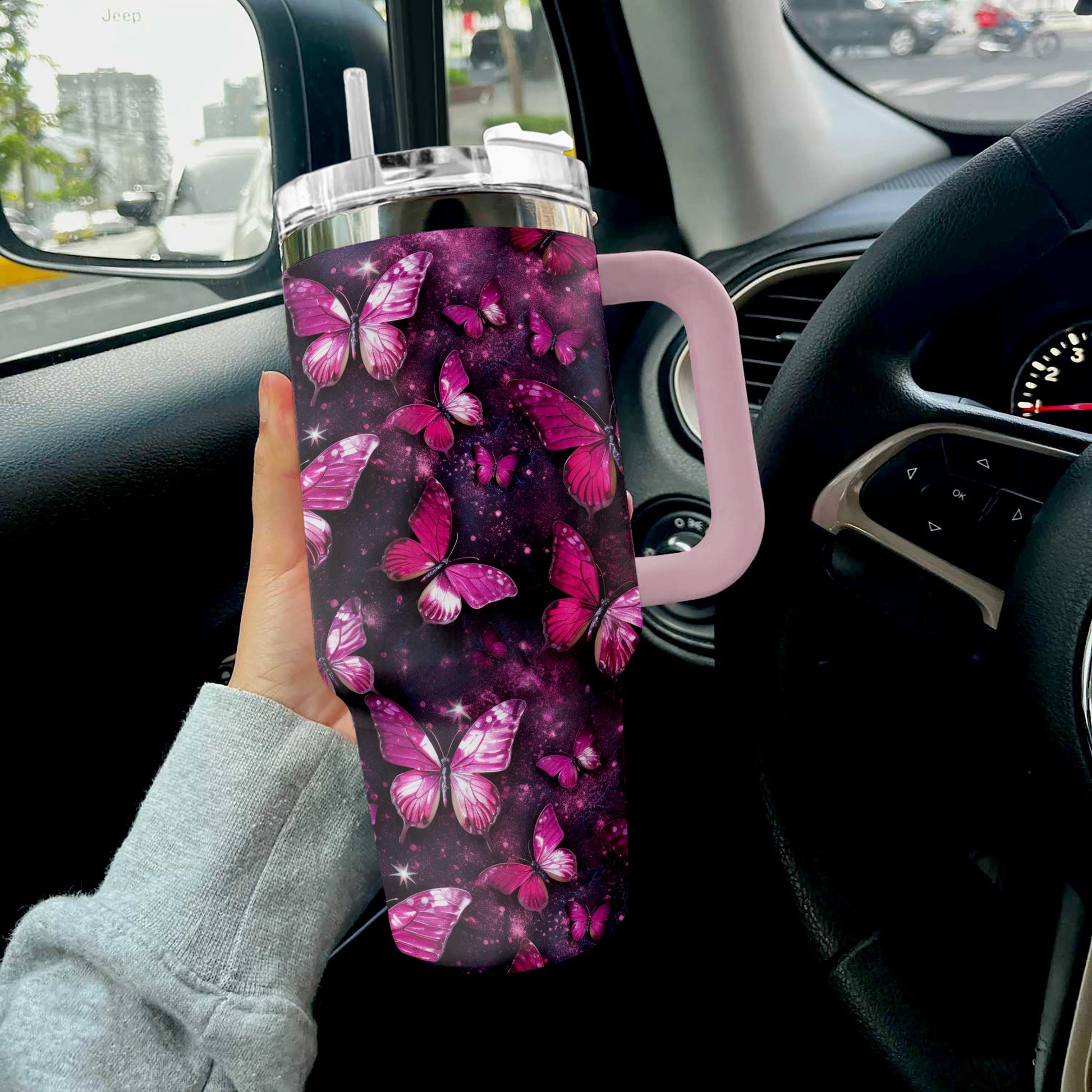 Butterfly Shineful™ Tumbler 40 Oz Charming Nl09 Light Pink 40Oz