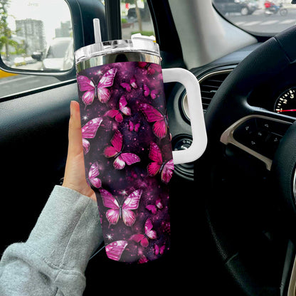 Butterfly Shineful™ Tumbler 40 Oz Charming Nl09 White 40Oz