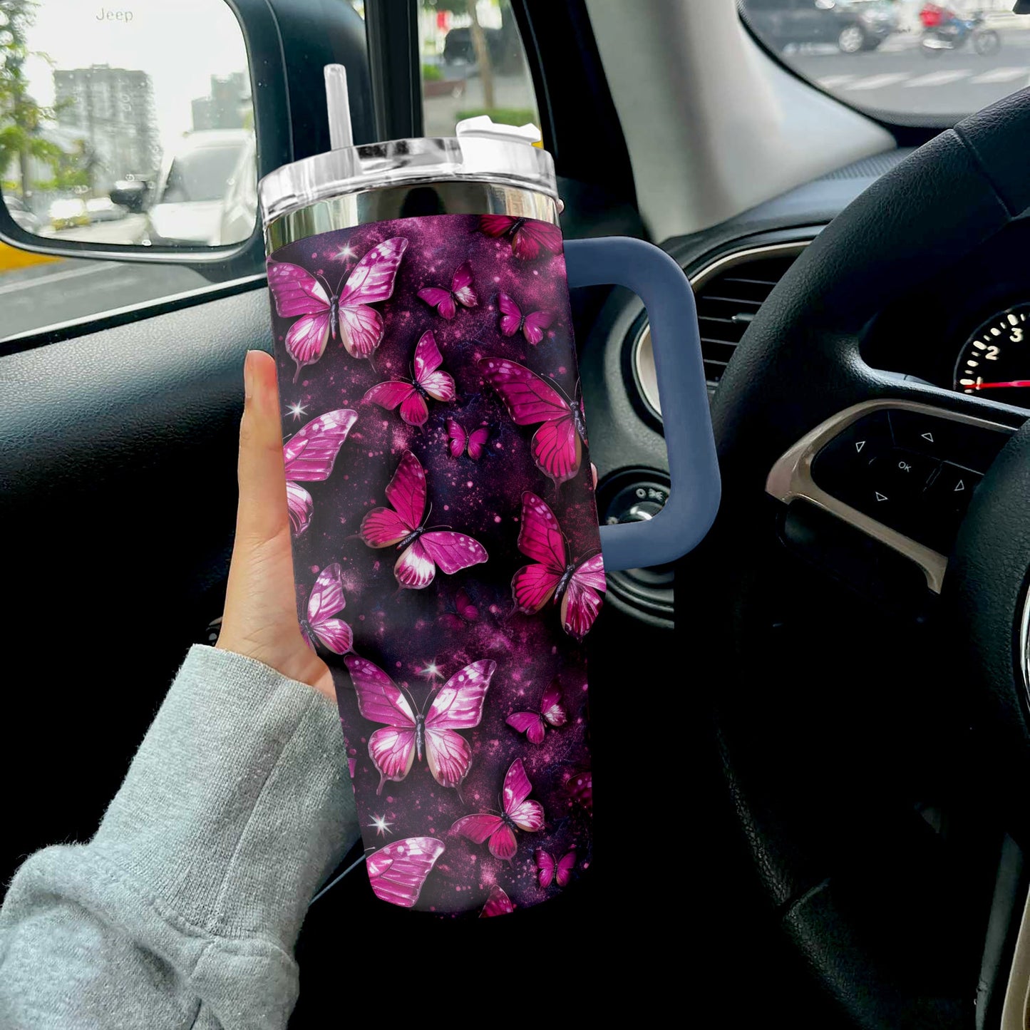 Butterfly Shineful™ Tumbler 40 Oz Charming Nl09 Denim Blue 40Oz