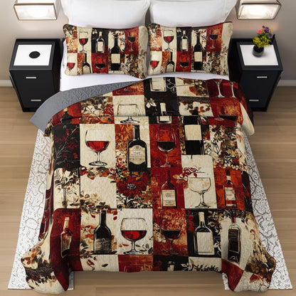 Shineful All Season Quilt 3-Piece Set Ethereal Wine