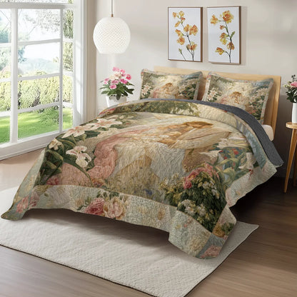 Shineful Quilt 3-Piece Set Heavenly Garden of Grace