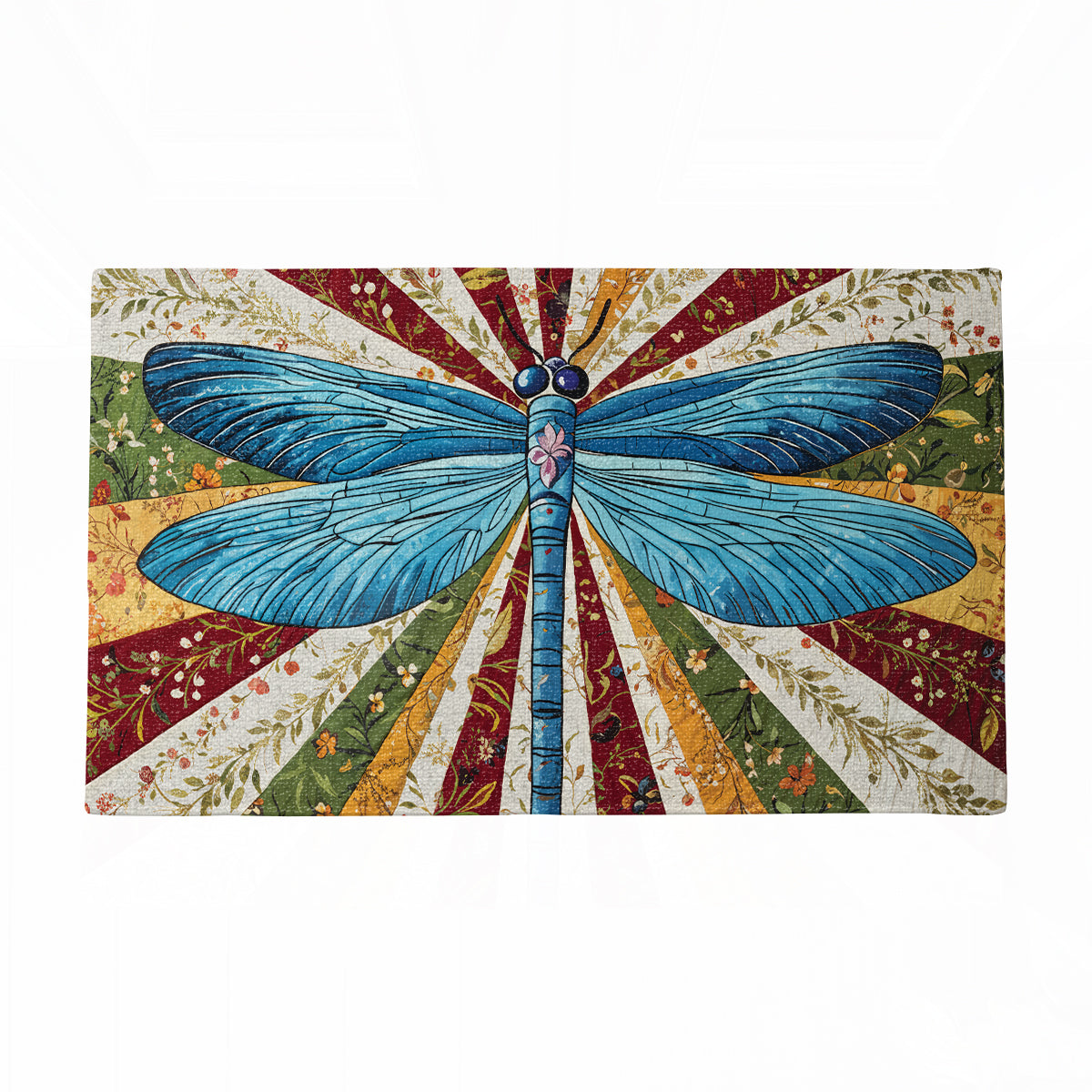 Shineful Dragonfly Bloom Ultra-Thin Non Skid Floor Mat, Kitchen Rugs