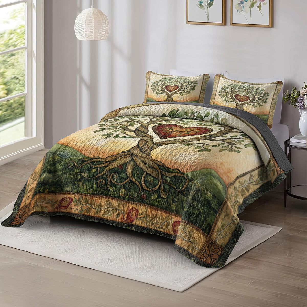 Shineful All Season Quilt 3-Piece Set Tree of Love