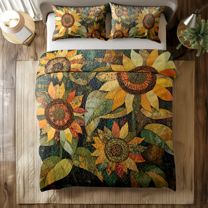Shineful All Season Quilt 3-Piece Set Sunflower Harvest Hues