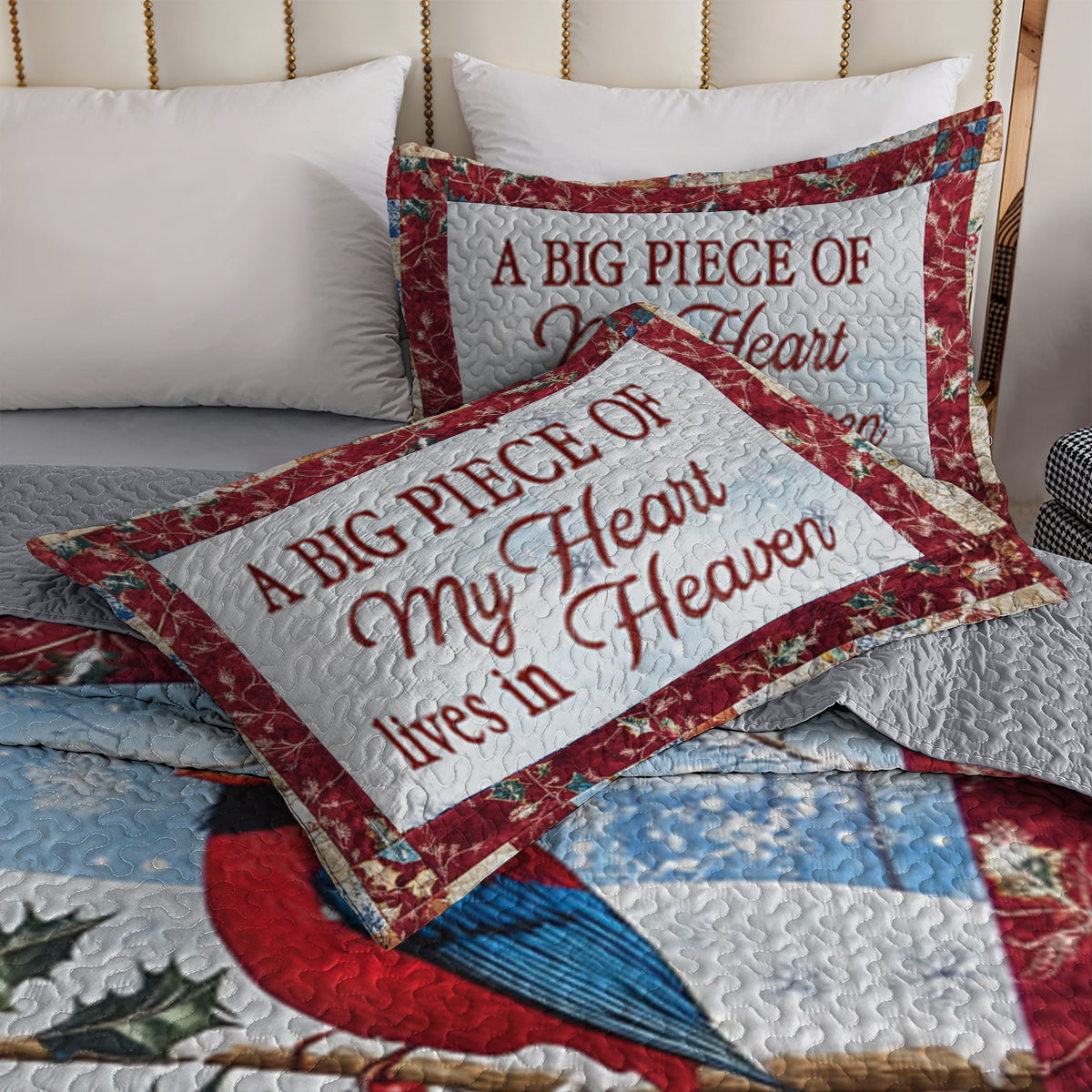 Shineful All Season Quilt 3-Piece Set Cardinal Memoria - A Heartfelt Tribute