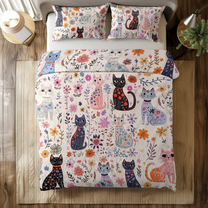 Shineful All Season Quilt 3-Piece Set Catty Blooms