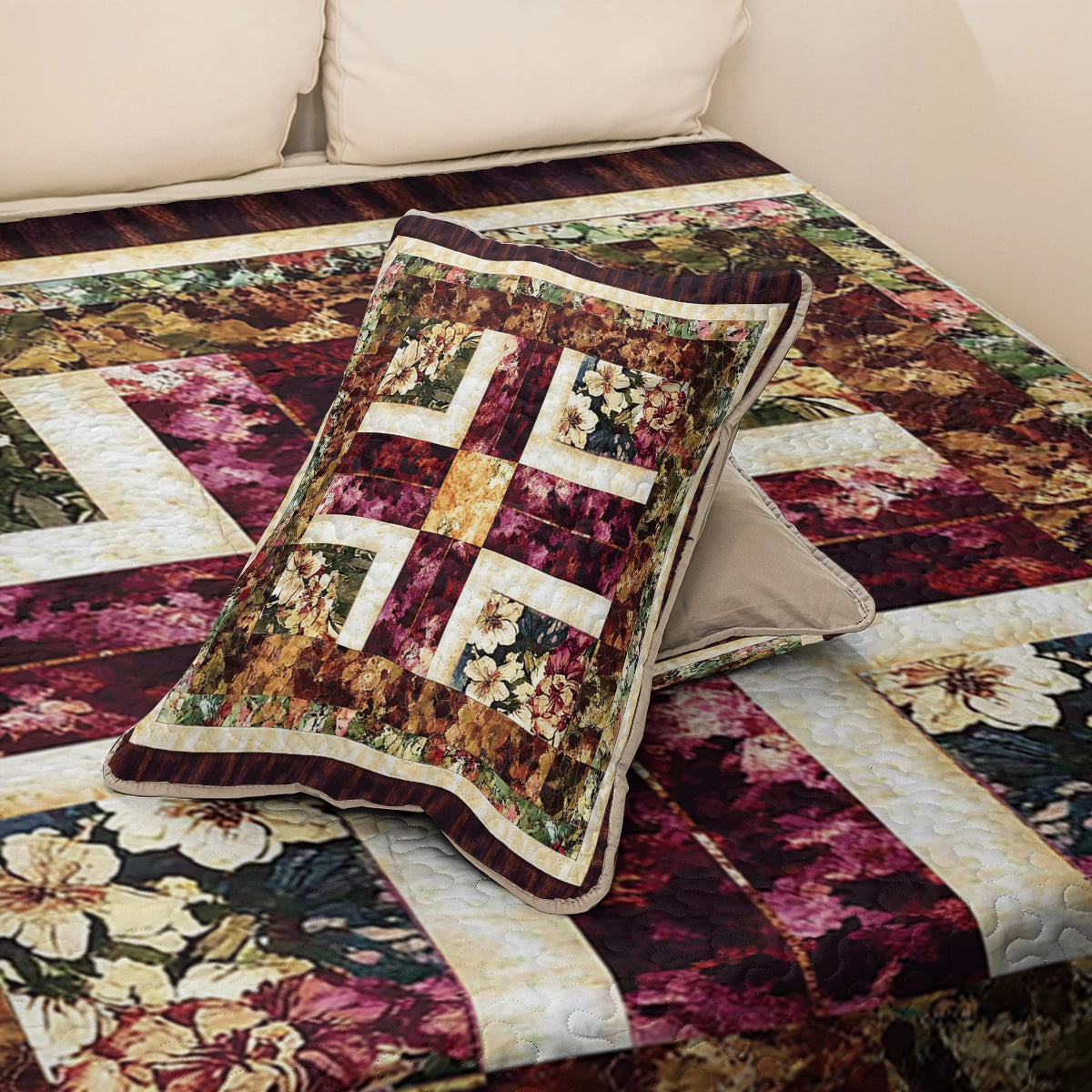 Shineful All Season Quilt 3-Piece Set - God Faithful Floral