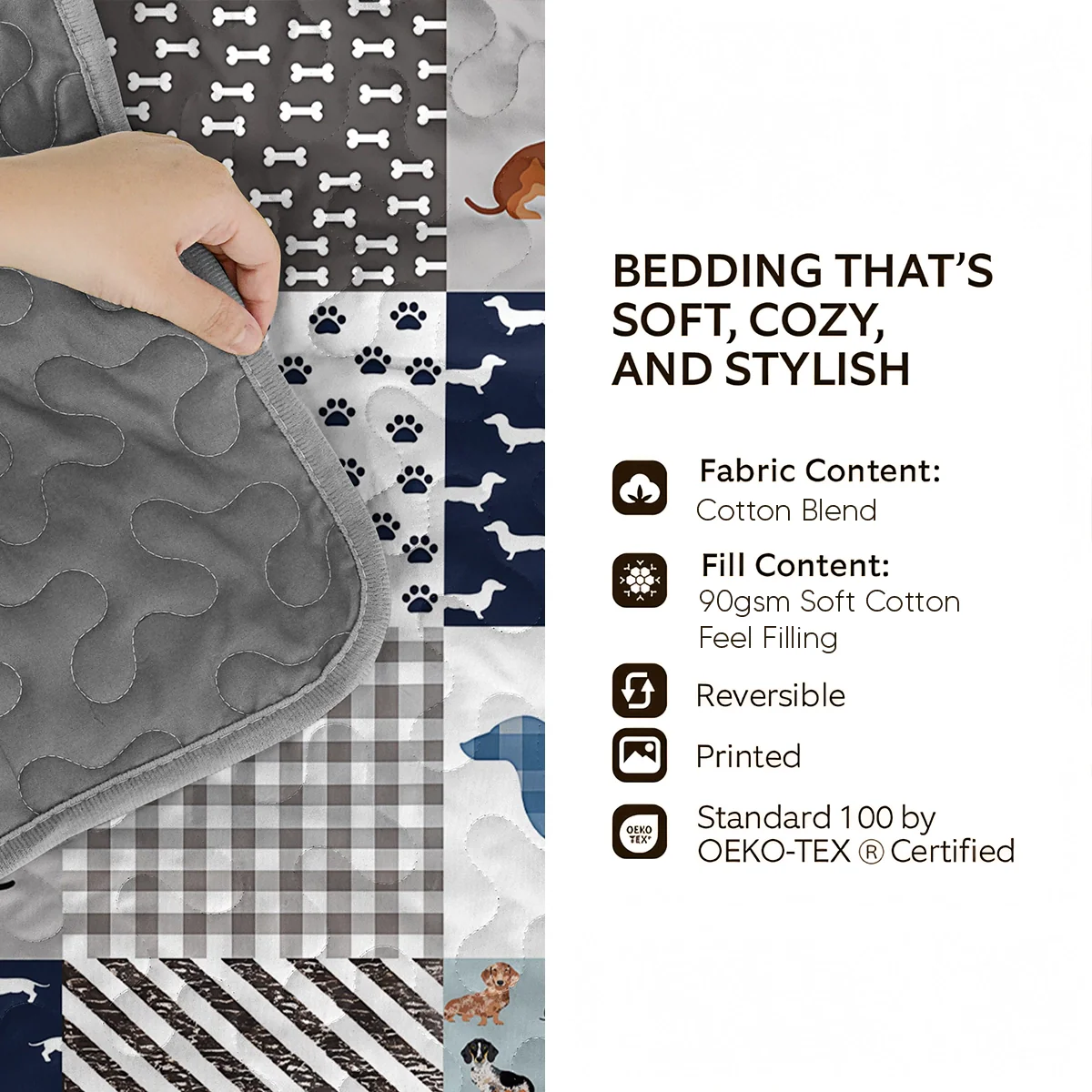 Shineful Quilt 3-Piece Set Dachshund Delight