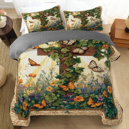 Shineful Quilt 3-Piece Set Garden of Sacred Renewal