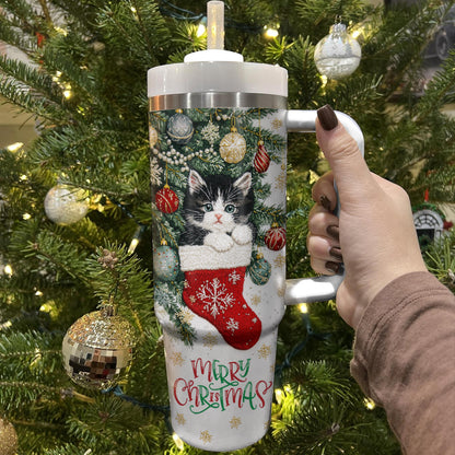 Shineful Tumbler Christmas Stocking Kitten