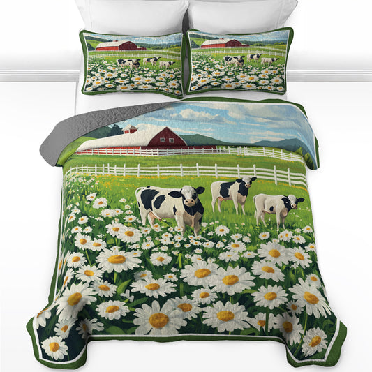 Shineful All Season Quilt 3-Piece Set Green Farm