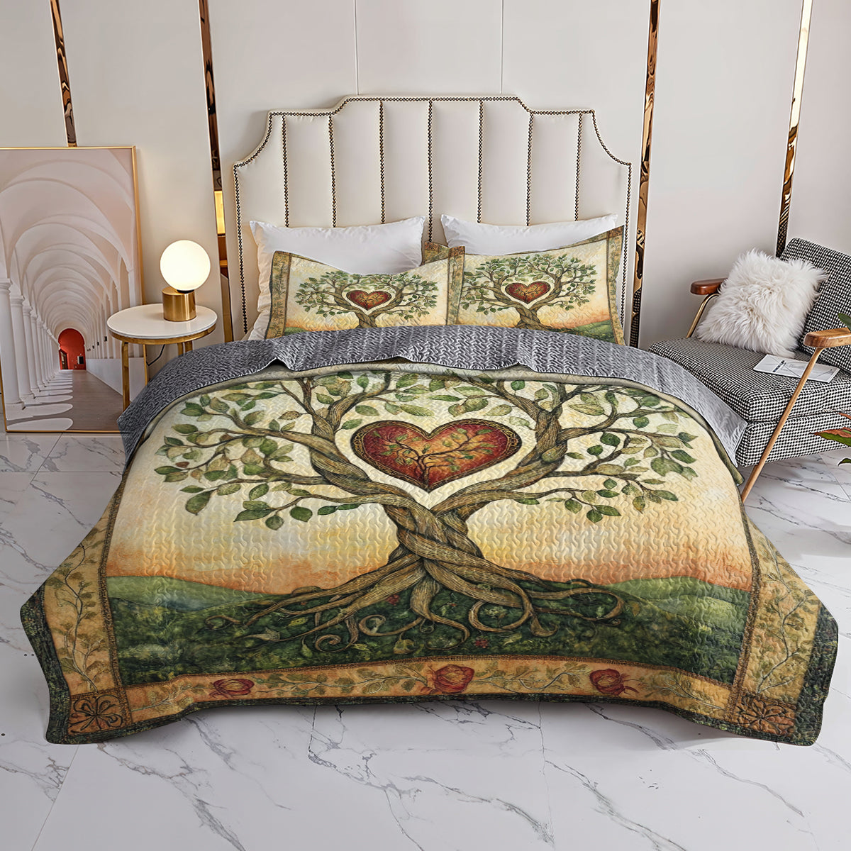 Shineful All Season Quilt 3-Piece Set Tree of Love