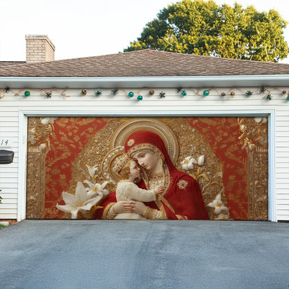 Shineful Garage Door Banner Decoration Sacred Embrace