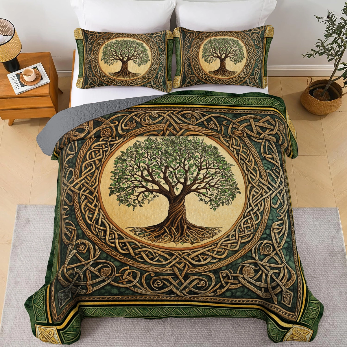 Shineful All Season Quilt 3-Piece Set The Eternal Celtic Tree of Life