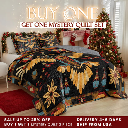 Shineful Quilt 3-Piece Set Tribal Eagle