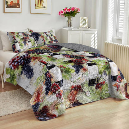 Shineful All Season Quilt 3-Piece Set Wine Bliss