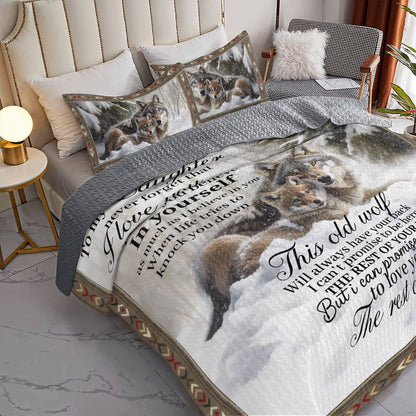 Shineful All Season Quilt 3-Piece Set Wolf Legacy