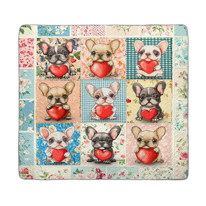 Shineful All Season Quilt 3-Piece Set -  French Bulldog Cuteness Love