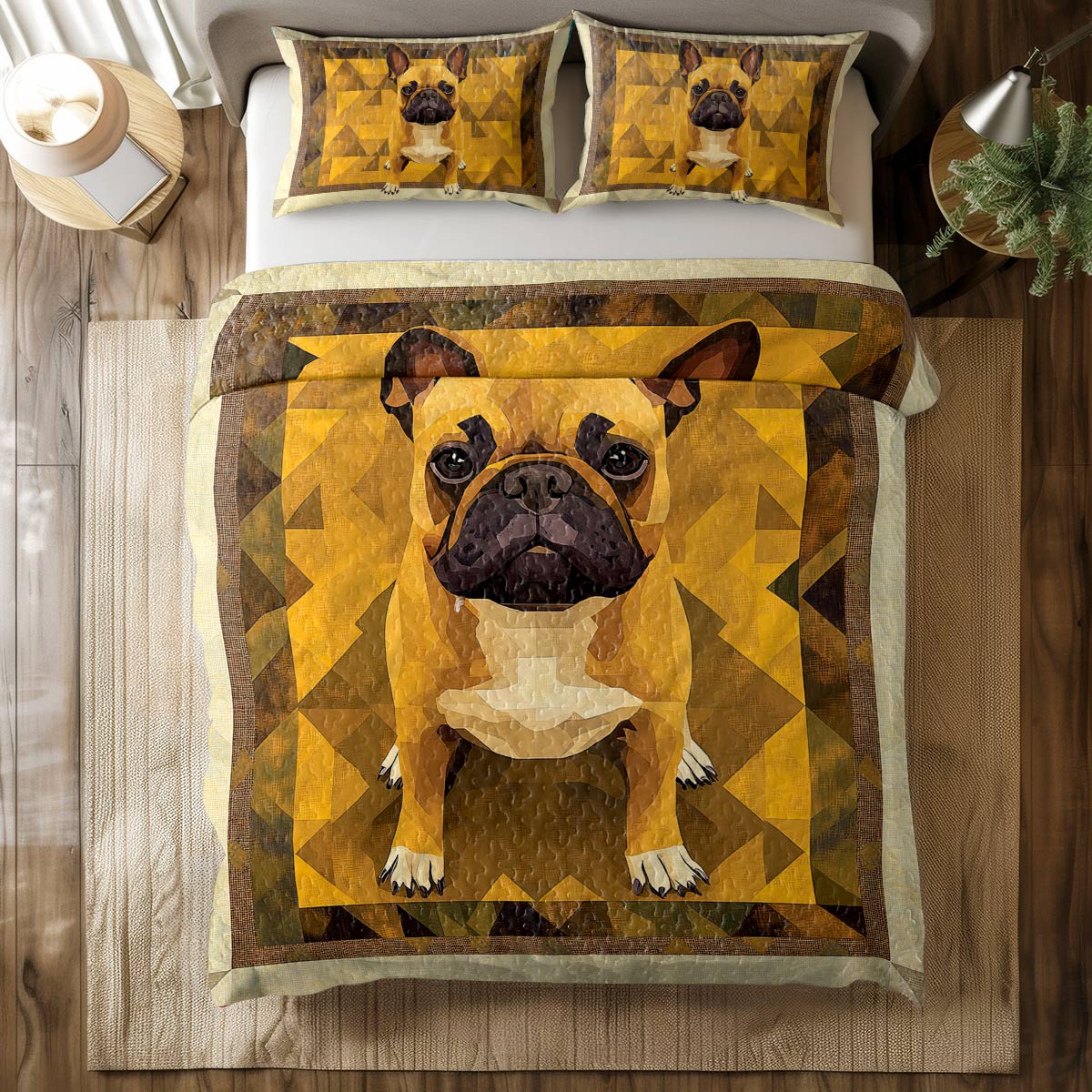Shineful All Season Quilt 3-Piece Set Frenchie Focus