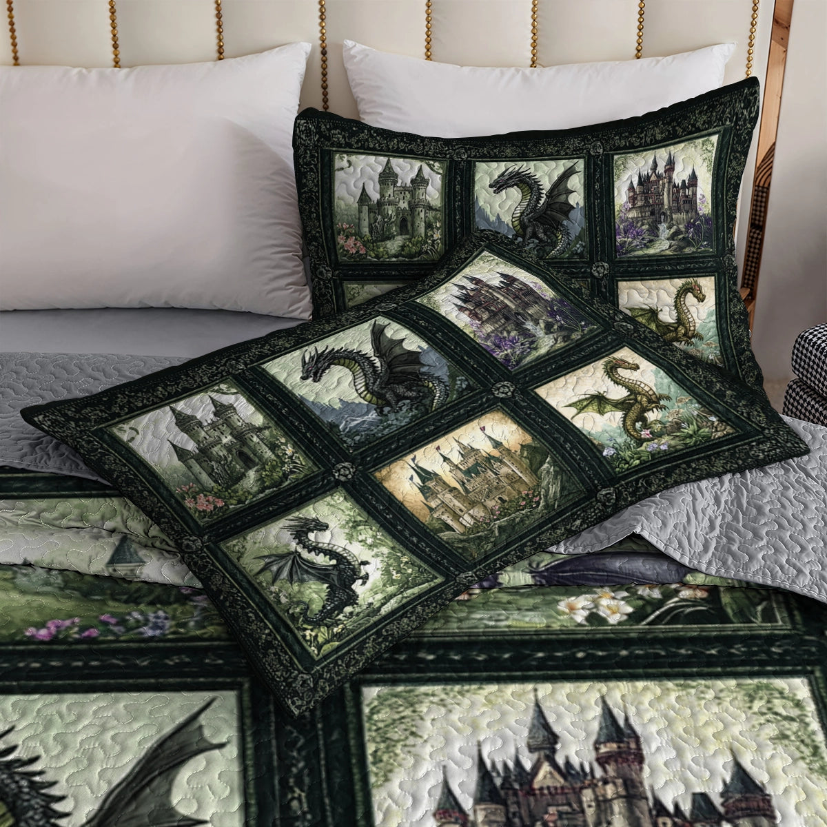 Shineful All Season Quilt 3-Piece Set - Dragon's Castle