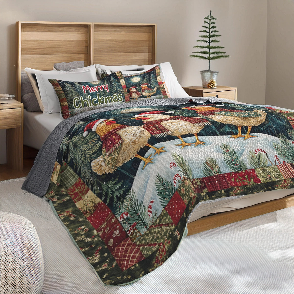 Shineful All Season Quilt 3-Piece Set - Chickmas Cheer