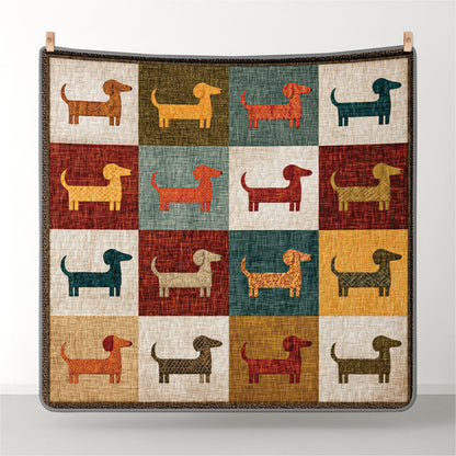 Shineful All Season Quilt 3-Piece Set Colorful Dachshund Patch