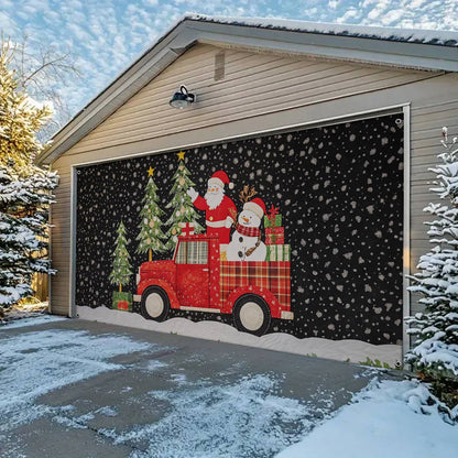 Shineful Garage Door Banner Decoration Santa Claus