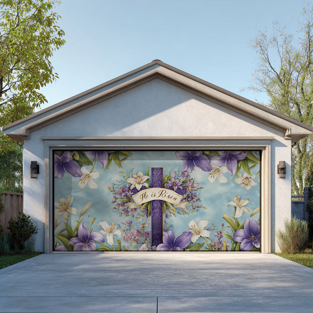 Shineful Garage Door Banner Decoration Catholic Easter Lily