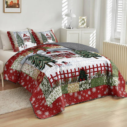 Shineful All Season Quilt 3-Piece Set Snowy Village