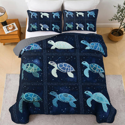 Shineful All Season Quilt 3-Piece Set Sea Turtle Paradise