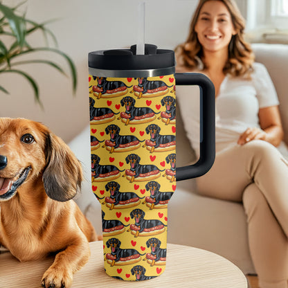 Shineful Tumbler Dachshund Love Hot Dog