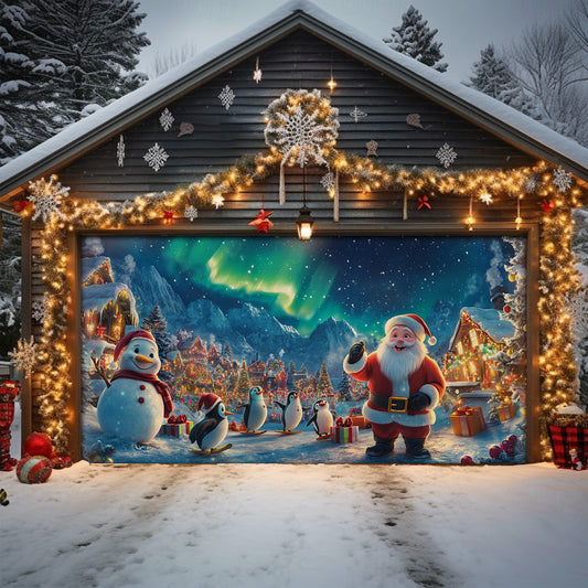 Shineful Garage Door Banner Decoration North Pole Christmas