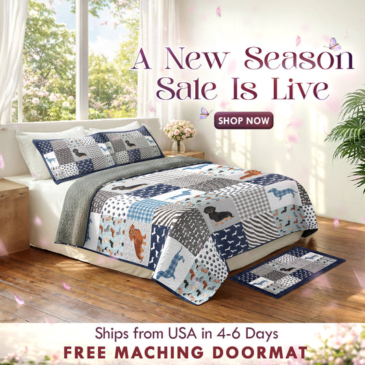 Shineful All Season Quilt 3-Piece Set Dachshund Delight