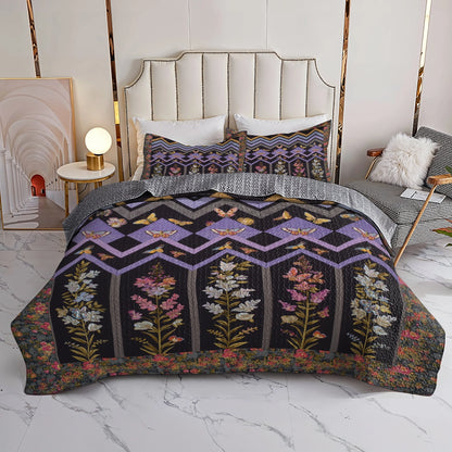 Shineful All Season Quilt 3-Piece Set Violet Meadow
