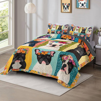 Shineful All Season Quilt 3-Piece Set Frenchie Blossom