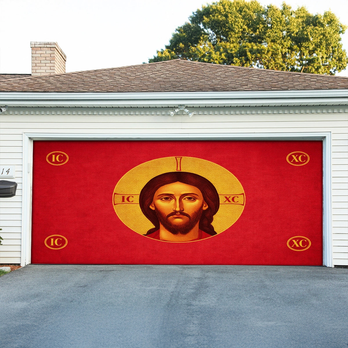 Shineful Garage Door Banner Decoration Christ the Pantocrator