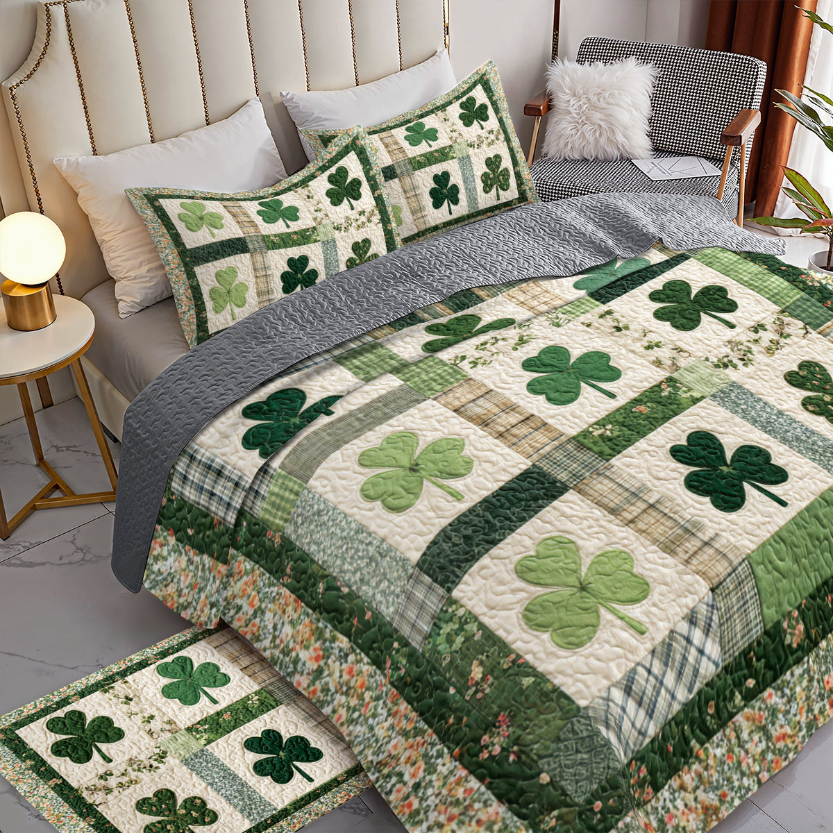 Shineful All Season Quilt 3-Piece Set Green Haven