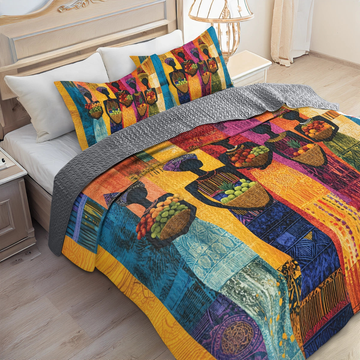 Shineful All Season Quilt 3-Piece Set Traditional Black Women