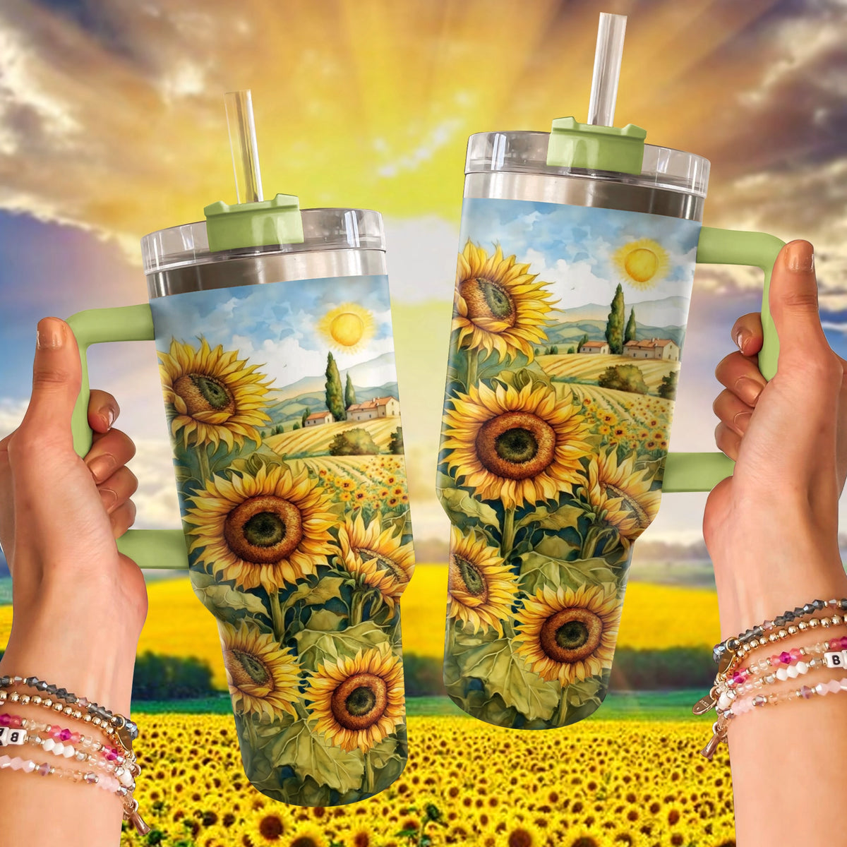 Shineful Tumbler Sunflower Countryside Charm