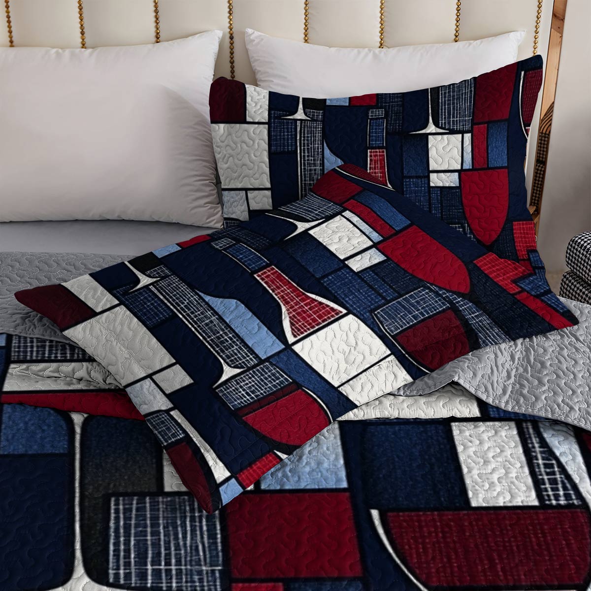 Shineful All Season Quilt 3-Piece Set Dreamy Wine Lovely