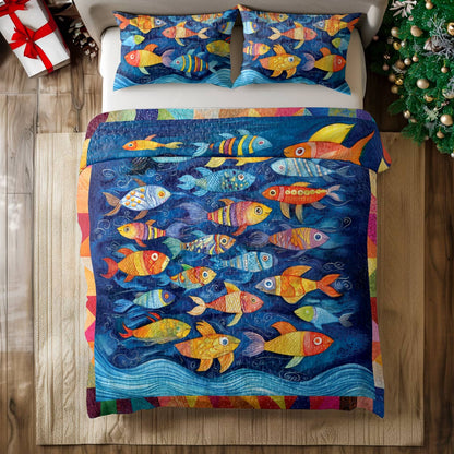 Shineful All Season Quilt 3-Piece Set Ocean Whimsy
