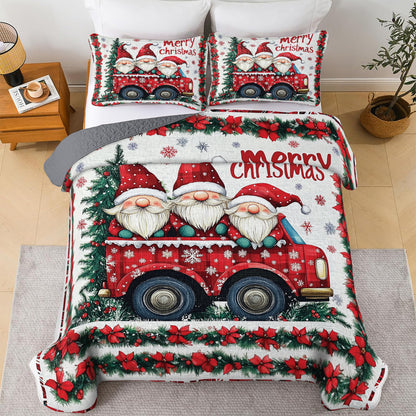 Shineful All Season Quilt 3-Piece Set Christmas Gnomes