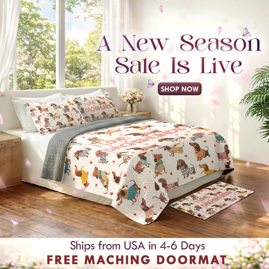Shineful Quilt 3-Piece Set Dachshund Lovely Delight